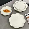 High End Solid Color Ceramic Plates Light Luxury Silver Edge Exquisite Dining Plate Household Delicious Dishes Plate Tableware