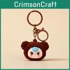 Cute Baby Three Cartoon Pile Coating Panda Head Pendant Keychain For Kids And Friends