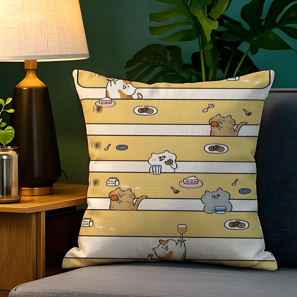 Cute cartoon animal girl decor Pillow Case Natural Linen Pillow Case DoubleSided Decor Sofa Pillowcase Home Decor