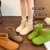 Mustard Green~ INS Super Good-looking Milk Fufu Snow Boots Women's Winter Velvet Thickened Warm Short Boots Fluffy Northeast Cotton Shoes