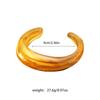 Bohemian Irregular Wide Bracelet Shiny Retro Hand Ring Temperament Acrylic Open Bangle  Women