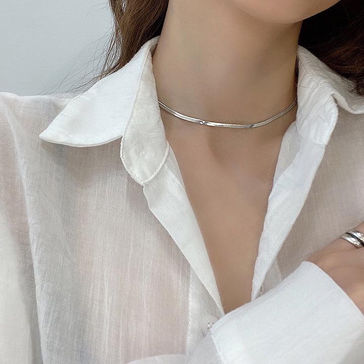 Золотое колье-боб из слитков - Нержавеющая сталь, Нишевый дизайн, Простая цепочка для ключиц, Универсальная модная бижутерия