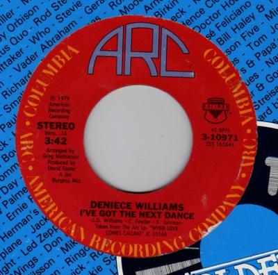 7-дюймовая пластинка DENIECE WILLIAMS - I've Got The Next Dance 310971 ARC 1979 США Танцевальная и электронная музыка Б/у