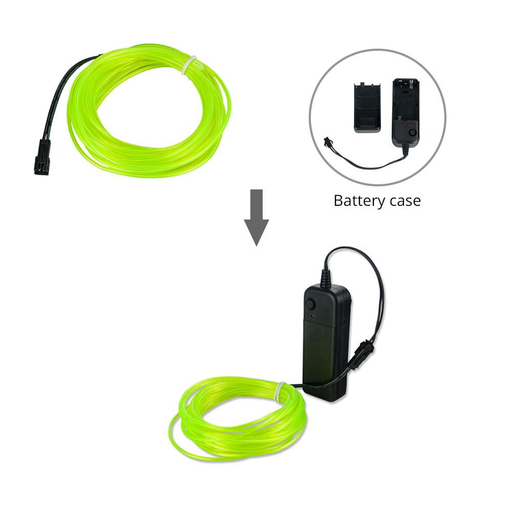 LED Strip 1M 2M 3M 4M 5M 10M 20M Neon Light Light Ribbon LED String Flexible Wire Rope Tube Waterproof With AA Battery