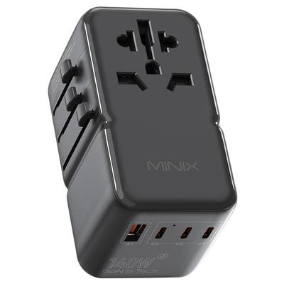 Универсальный дорожный адаптер MINIX TP140 140 Вт, 3*USB-C 1*USB-A