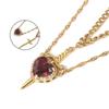 New Geometry Zircon Sword Heart Pendant Double layer Necklace Women's Trendy Fashionable Versatile Sweet Exquisite Jewelry Gift