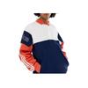 Adidas Originals Trefoil Contrast Stripe Casual Polo Long Sleeve Sweatshirt Unisex Tops White Orange Royal-Blue DV3146
