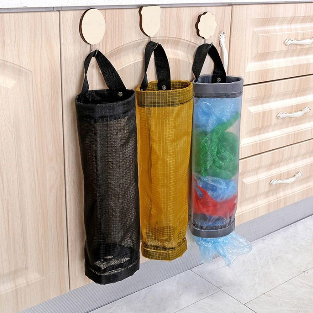 Wall Mounted Garbage Bags Dispenser Polyester Grocery Organizer Vegetable Holder  Home Decor