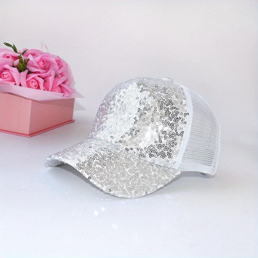 Блестящая сетчатая бейсболка с блестками, летняя шляпа от солнца, солнцезащитный козырек, унисекс