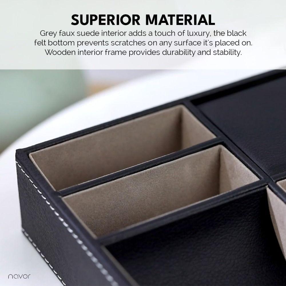 Protective Men's Valet Tray PU Leather Display Storage Tray Durable Desk Organizer Box Keys