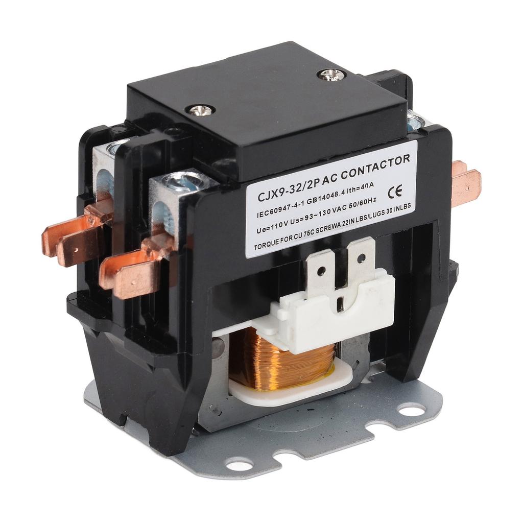 32A Air Conditioner Contactor Silver Alloy Contacts 2 Pole AC Contactor Relay for Power Distribution 110V