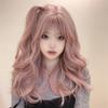 RyuuCos Лолита длинные вьющиеся розовые вьющиеся жизненная сила пузырь тепла школьный культурный фестиваль парик, волосы, челка, парик, волосы, пудра, косплей, стойкий, маскировка,