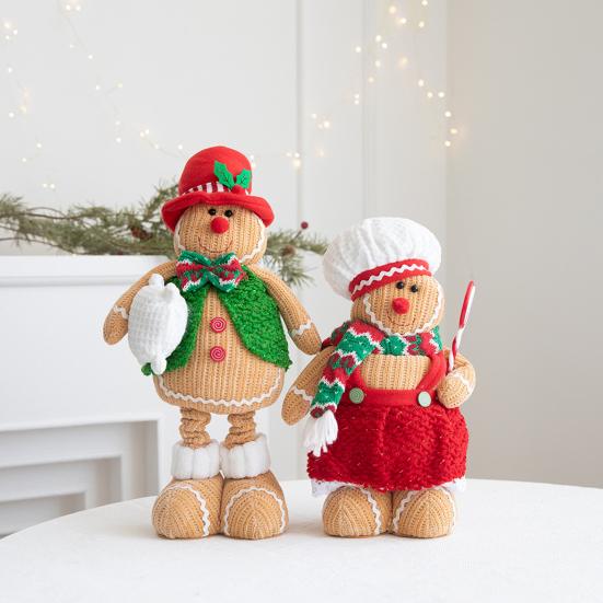 Пряничный человечек, кукла с длинными ногами, кукла-пряничка для девочек и мальчиков, плюшевая игрушка, рождественское украшение для вечеринок в офисе и дома