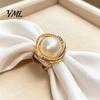 Bridal Scarf Jewelry Alloy Silk Ring with Faux Pearls, Clip Rings for Women, Women Round Buckle Clip, Elegant Retro Holder Dresses And Shirts