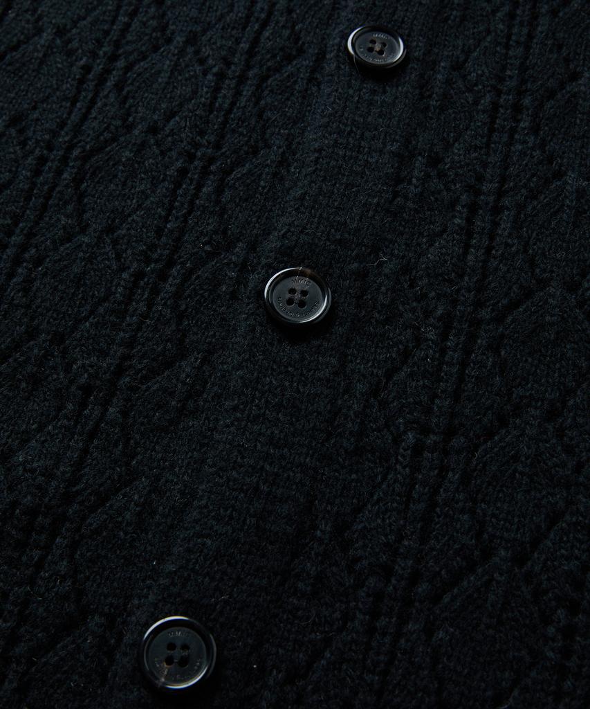 MMIC Cashmere Crochet Cardigan (Black)