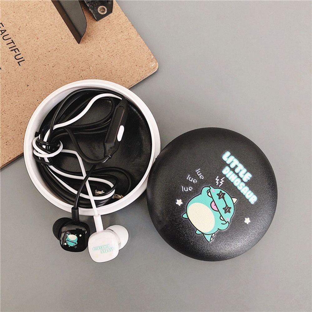 With Storage Box Wired Headphones Dinosaur Earplugs Exquisite Wired Headset  Videos