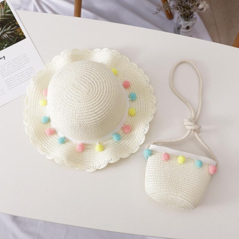 Summer Children's Sun Protection Beach Straw Hat Princess Girl's Vacation Woven Sun Hat
