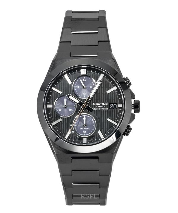 Casio Edifice Analog Chronograph Stainless Steel Black Dial Solar EFS-S650DC-1A 100M Men's Watch