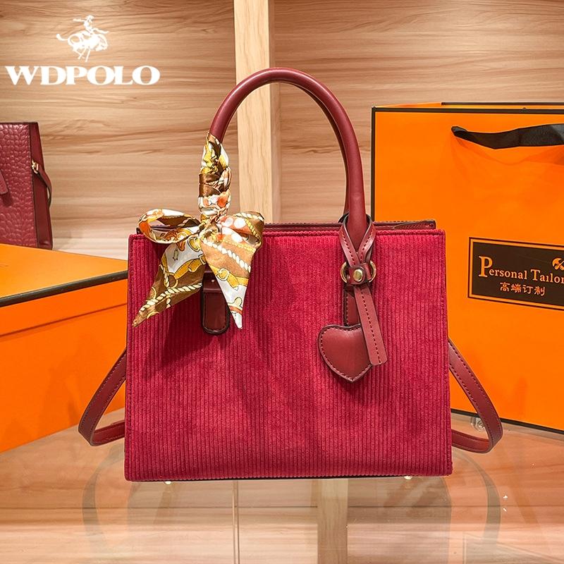 W. D. Сумка для мамы POLO, новинка 2023 года, свадебная сумка среднего возраста, красная сумка, великолепная женская сумка, женская сумка большой вместимости