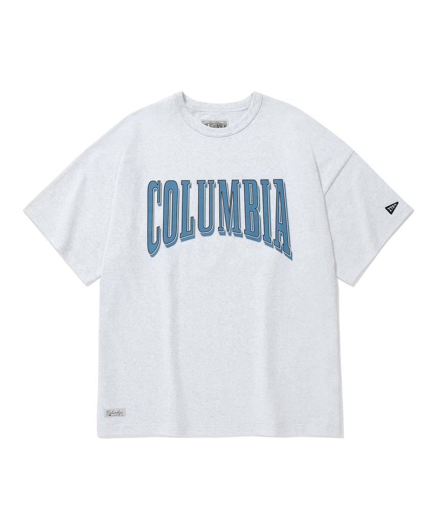COLUMBIA UNIVERSITY Crack Logo S/S T-Shirts L Grey