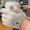 Милые корейские перчатки для женщин на зиму, милый рождественский снеговик, плюшевые, вязаные из шерсти, студенческие, для тепла зимой