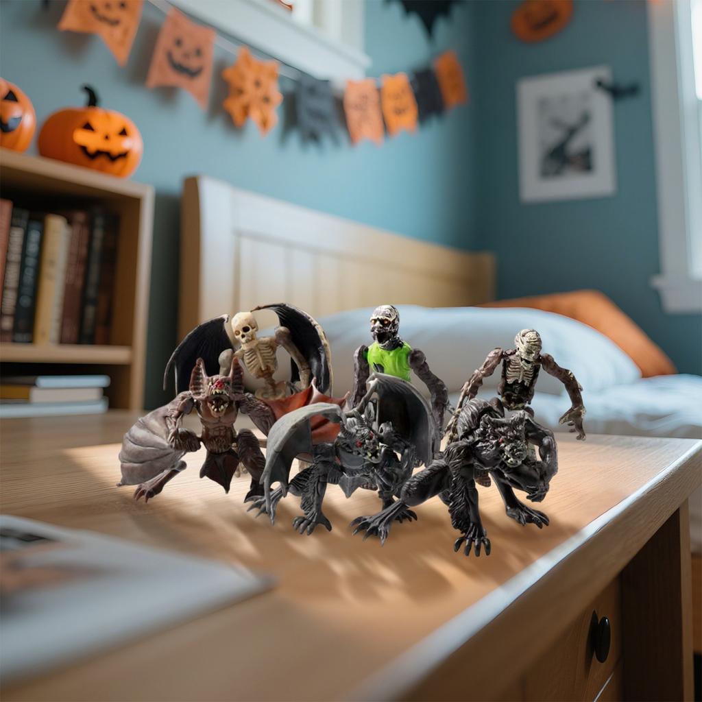 6PCS Horor Doll Figurine Model, Standing Posture Figurine Toy, Children Gift