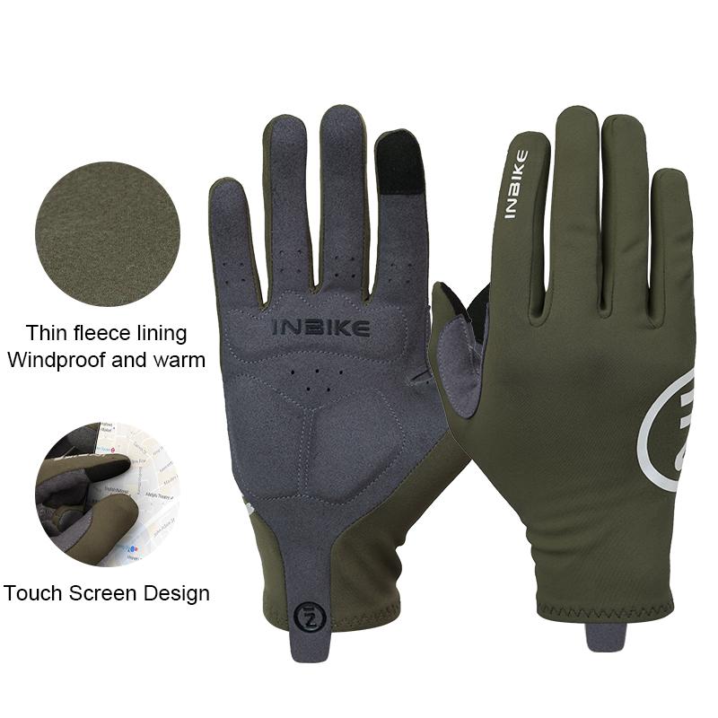 INBIKE Autumn Winter Thermal Bicycle Gloves Touch Screen Men Women MTB Road BikeGloves Sports Fitness Outdoor Cycling Gloves