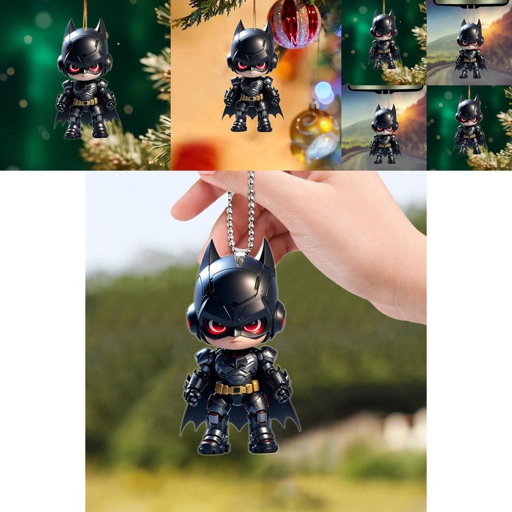 Милый мультяшный узор Бэтмена Акриловый кулон для декора интерьера автомобиля