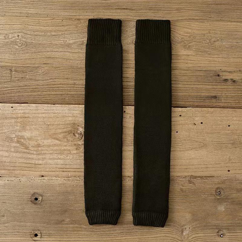 Зимние однотонные утепленные наколенники выше колена, теплые флисовые длинные носки