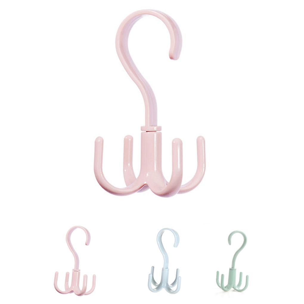 Вращающаяся на 360 градусов пластиковая вешалка с 4 крючками для сумок, держатель для полки, органайзер