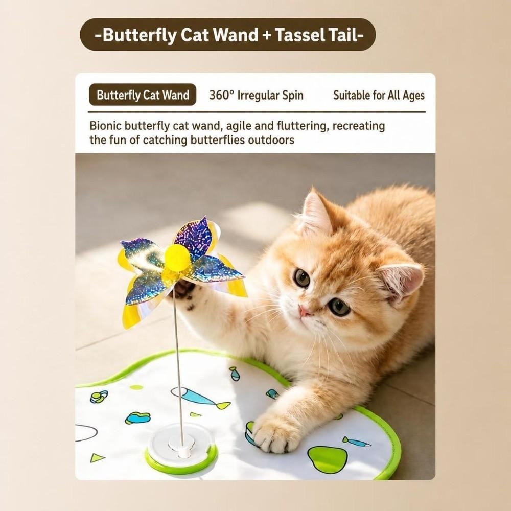 Relieve Boredom Smart Cat Toys with Butterfly Cat Teaser Tassel Tail Cat Toy Pet ToysIndoor Play