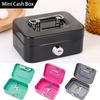 Small Money Safe Box Lockable Cash Box with Keys Portage Metal Sturdy Lock Box Coin Box Coin Storage Jar With Lock