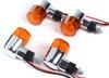Namiki Trading Set of 4 for Motorcycles European Turn Signals Yellow Turn Signals Motorcycle Parts Plated Finish