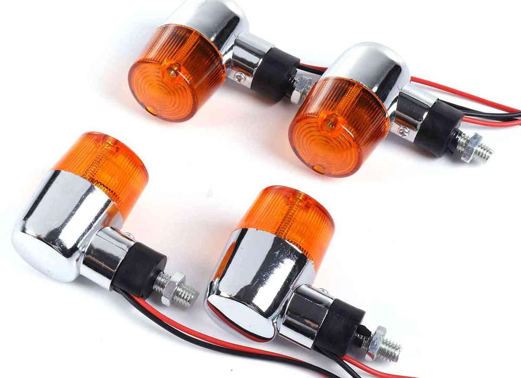 Namiki Trading Set of 4 for Motorcycles European Turn Signals Yellow Turn Signals Motorcycle Parts Plated Finish