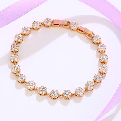 18-каратное золото ювелирные изделия для рук модные круги бриллиантовый позолоченный браслет регулируемый размер женщина