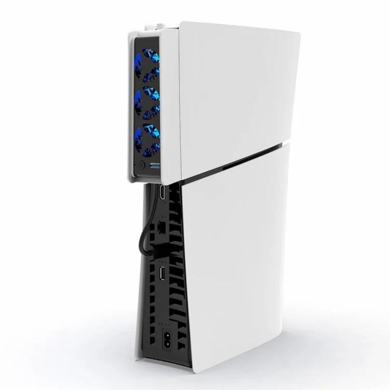 Вентилятор охлаждения для консоли PS5 Slim, 3 скорости, регулируемый вентилятор со светодиодной подсветкой