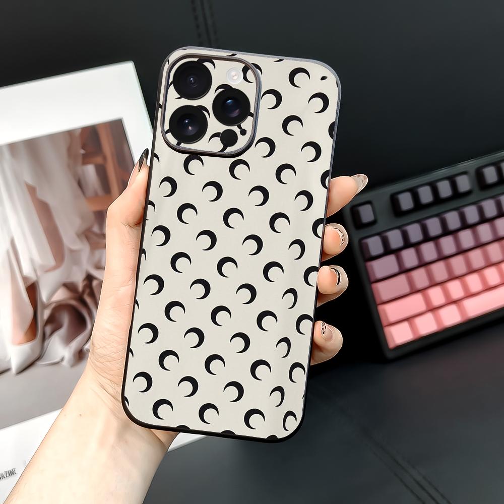 Чехол для телефона Crescent M-Marines Serre Design для iPhone 16 15 14 13 12 11 PRO MAX PLUS Mini, мягкий TPU, приятный для кожи