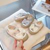 Girls Sandals Toes Capped Anti-kicked Children Flat Shoes for Summer 2025 New Kids Princess Shoes with Big Bows Sweet Ins Soft