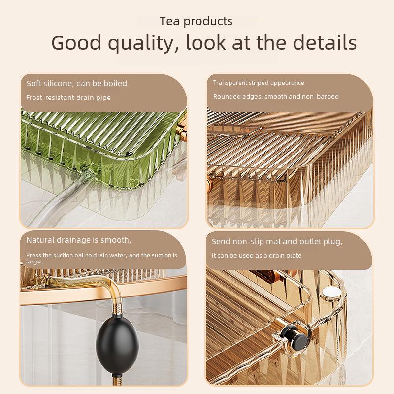 Портативный поднос для чайного сервиза: Легкая роскошь для дома, кемпинга или пикника – пластиковая сушилка для сухого заваривания