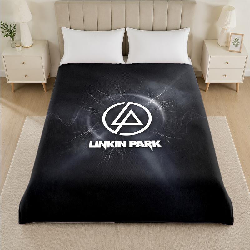 Linkin Park Print Flannel Blanket Cozy Lightweight Plush Throw Blanket For Bed Sofa Household Use