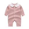 Baby Clothes Long Sleeve Rompers Girls Spring Autumn Newborn Coveralls Newborn Pajamas Birth Preparation Jacquard Underwear Plain Collar Pink 12M