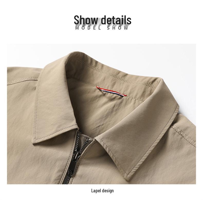 Grandpa Spring Men's Solid Color Lapel Jacket - Casual Business Outerwear
