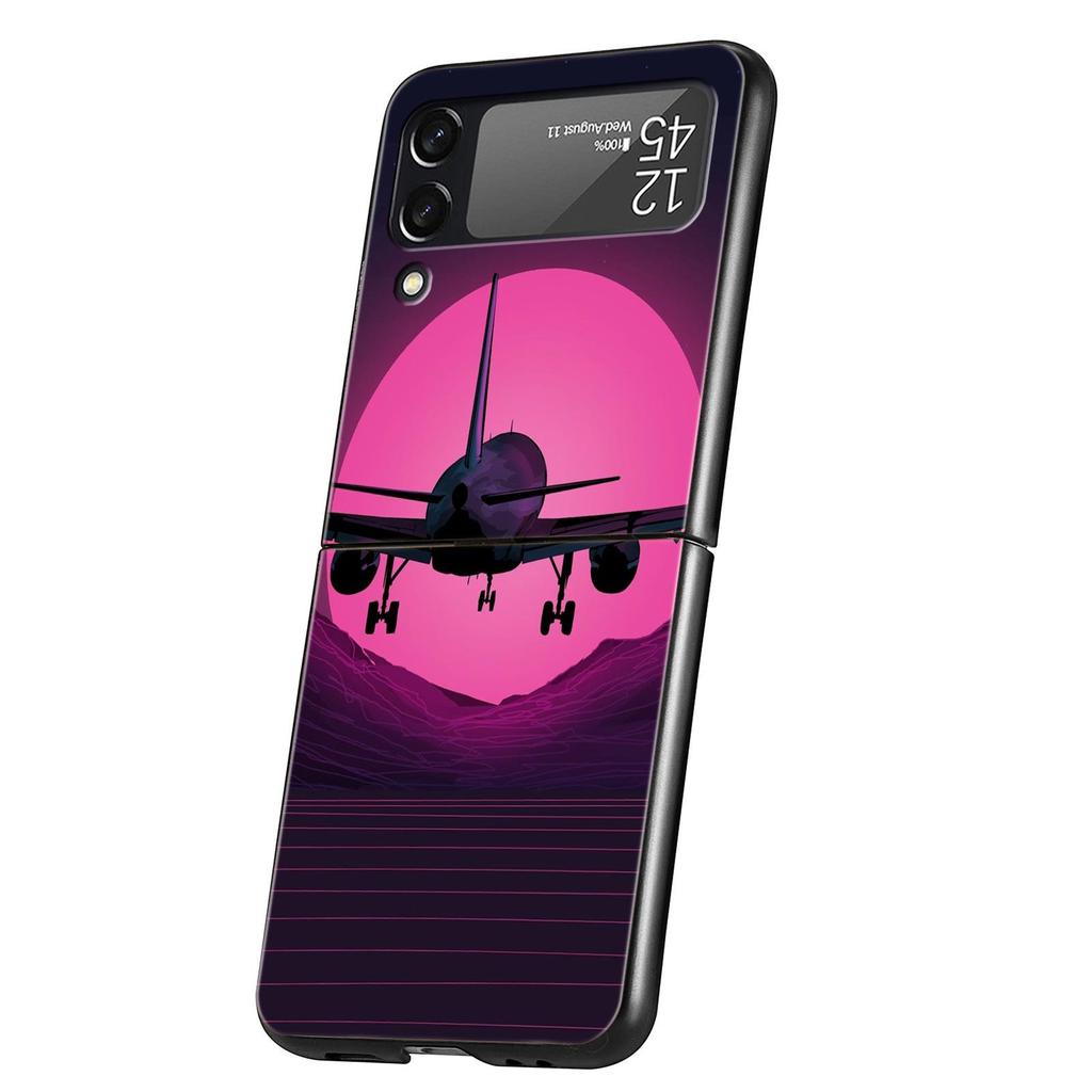 Чехол для телефона Z Flip 4 для Samsung Galaxy Z Flip 3 5G ZFlip3 Flip3 zflip Flip4, черный жесткий чехол для ПК, чехол для самолета с картой мира, дорожный чехол