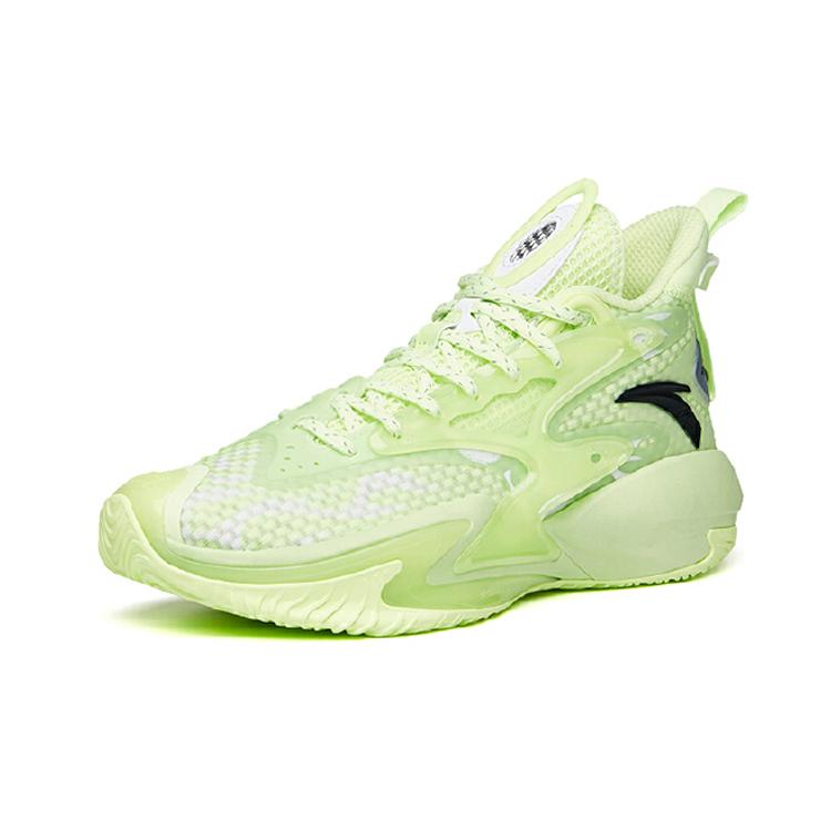 New Anta Berserk 3 Shock Wave 3 Anti Slip Wear Resistant Mid Top Performance Basketball Shoes Men's Fluorescent Mint Green 112131601-9