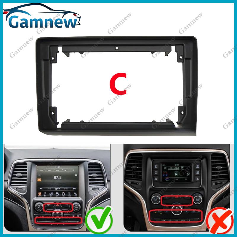 9 Inch Car Frame Fascia Canbus Box Adapter Android Radio Dash Fitting Panel Kit For Jeep Grand Cherokee 2014 - 2017