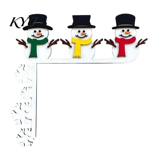Gingerbread House Decor Christmas Wooden Door Corner Sign, L Shaped Festive Hanging Ornament Indoor Holiday Wall Art for Party, Santa Reindeer