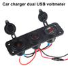 Splitter Panel Socket 12V Splitter with LED Voltmeter with Toggle Switch PD USB C QC3.0 Car USB Charger Socket Cigarette Lighter