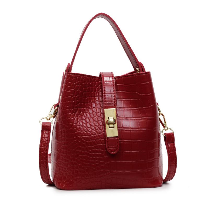 Сумка-ведро с каменным узором, новая модная повседневная простая на плечо, через плечо, портативная сумка-ведро для женщин