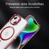 Прозрачный чехол для iPhone 14/13 с крышкой-подставкой для объектива, совместимый с MagSafe