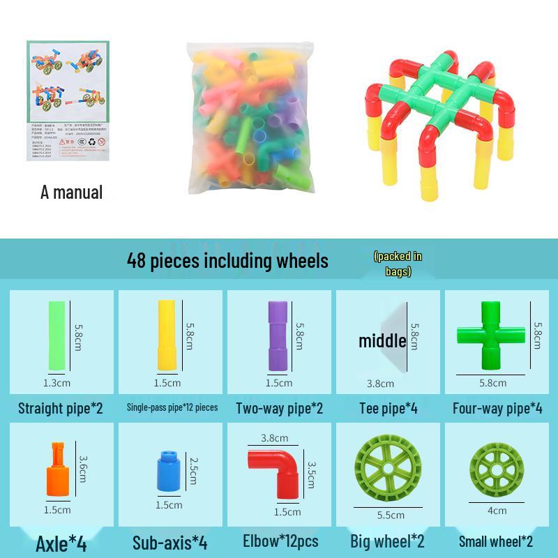 Kids' Plumbing Play Set: Interlocking Water Pipe Building Blocks for Toddlers